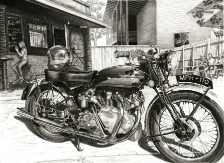 1949 Vincent HRD Rapide by artist Norman Bean